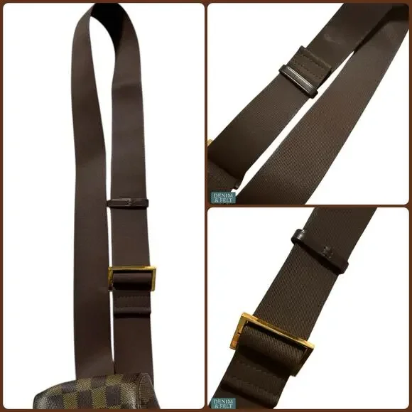 Louis Vuitton Damier Ebene Geronimos Sling Crossbody Belt Bag Brown Canvas Luxe